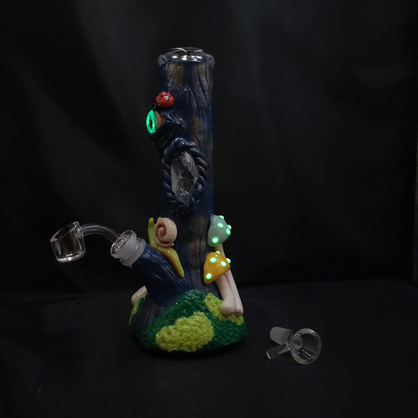 10" 3D Trippy Mushroom Garden Beaker Bong
