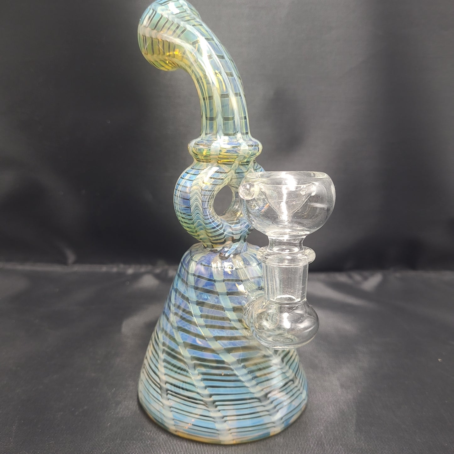 7" Golden Fumed Donut Bent Neck beaker water pipe