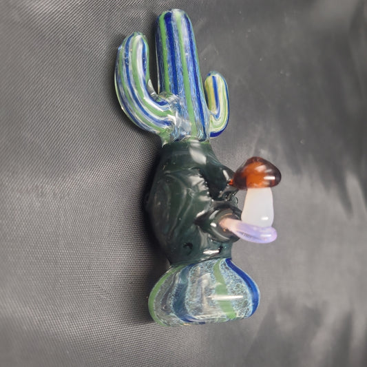 4" Trippy Shroom Totem Cactus Chillum pipe