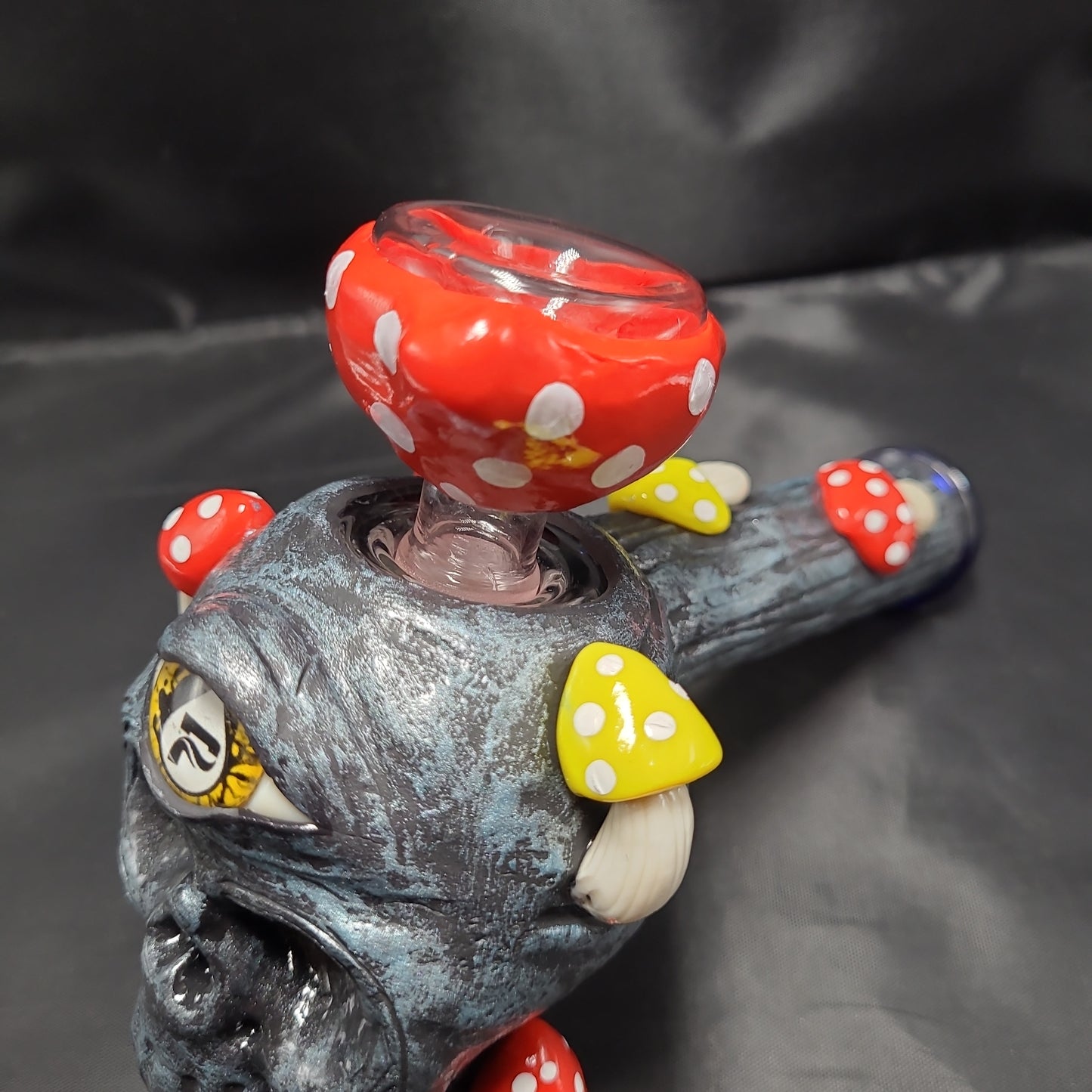 8" Pulsar Rasta Puking Skull Hammer Bubbler Pipe