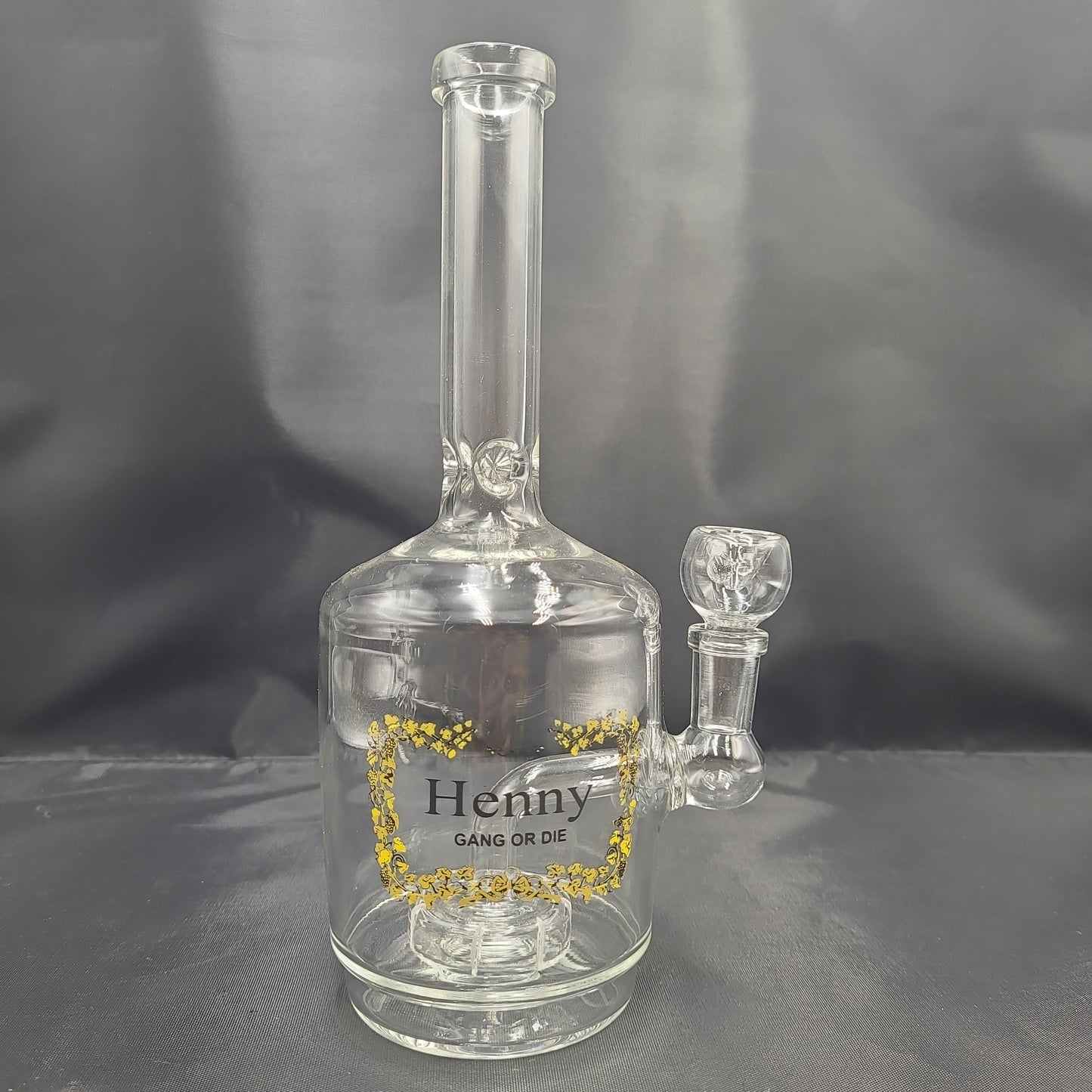 10" Henny Liquor Bottle Water Pipe 14mm Male Bowl Included