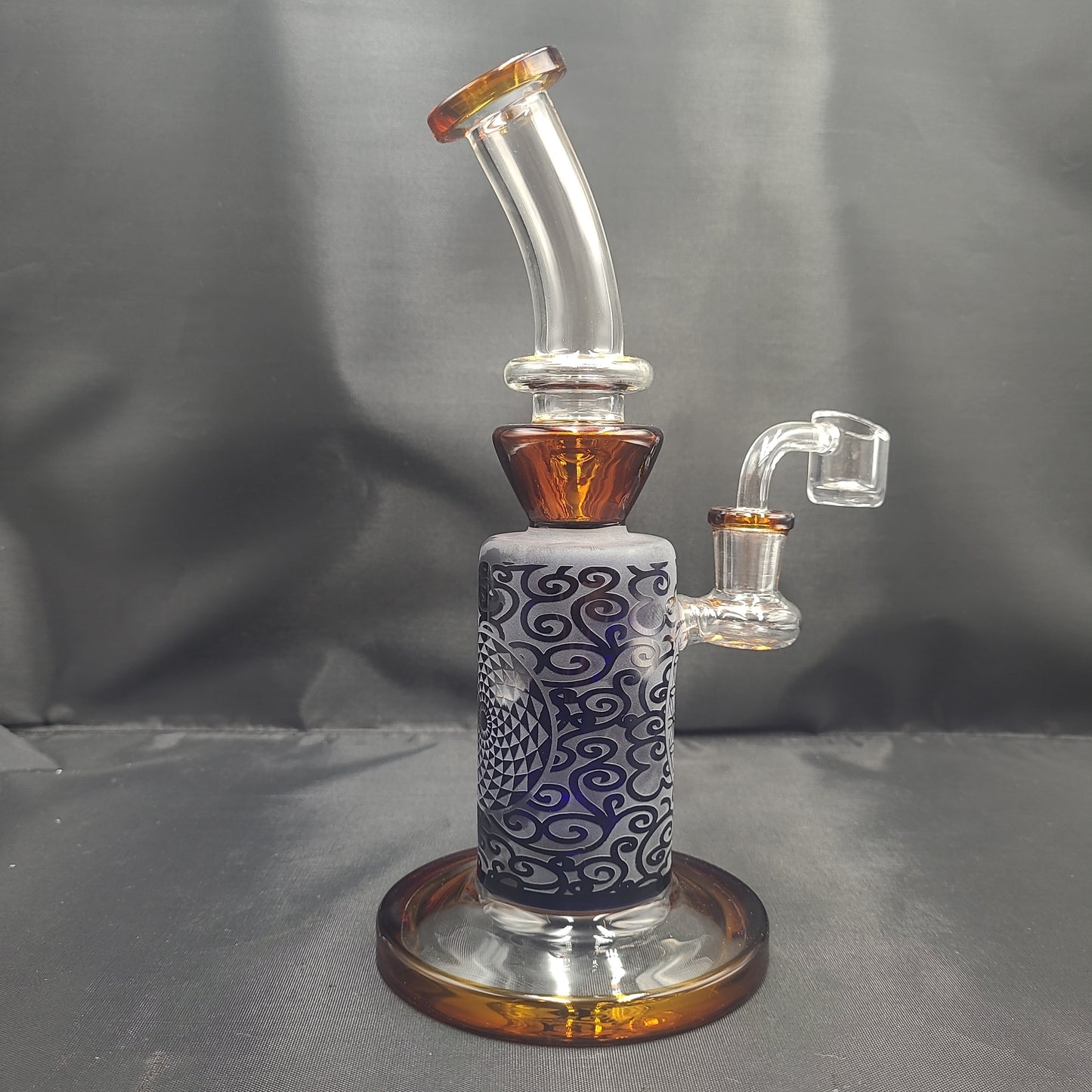 9" Etched Sacred Flower Rig