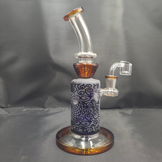 9" Etched Sacred Flower Rig