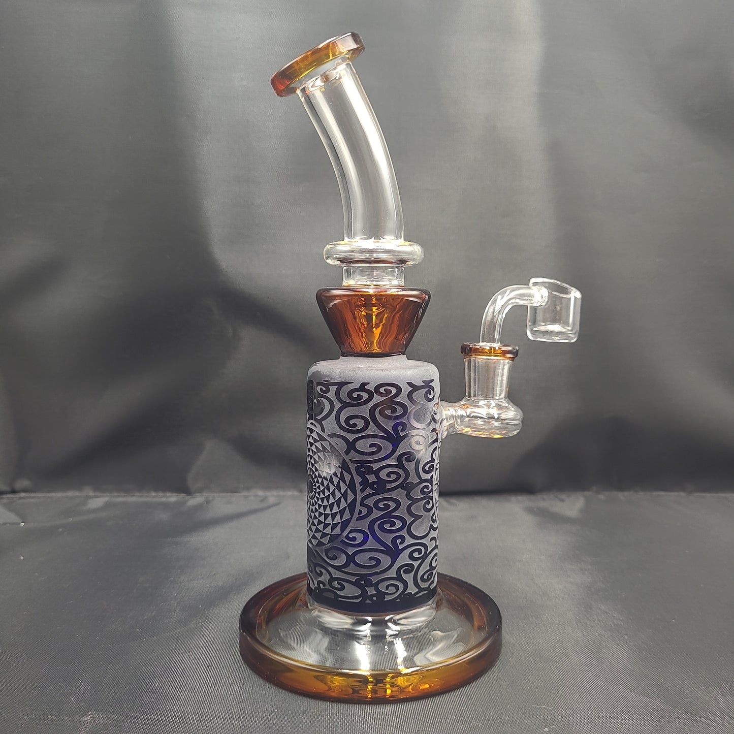 9" Etched Sacred Flower Rig