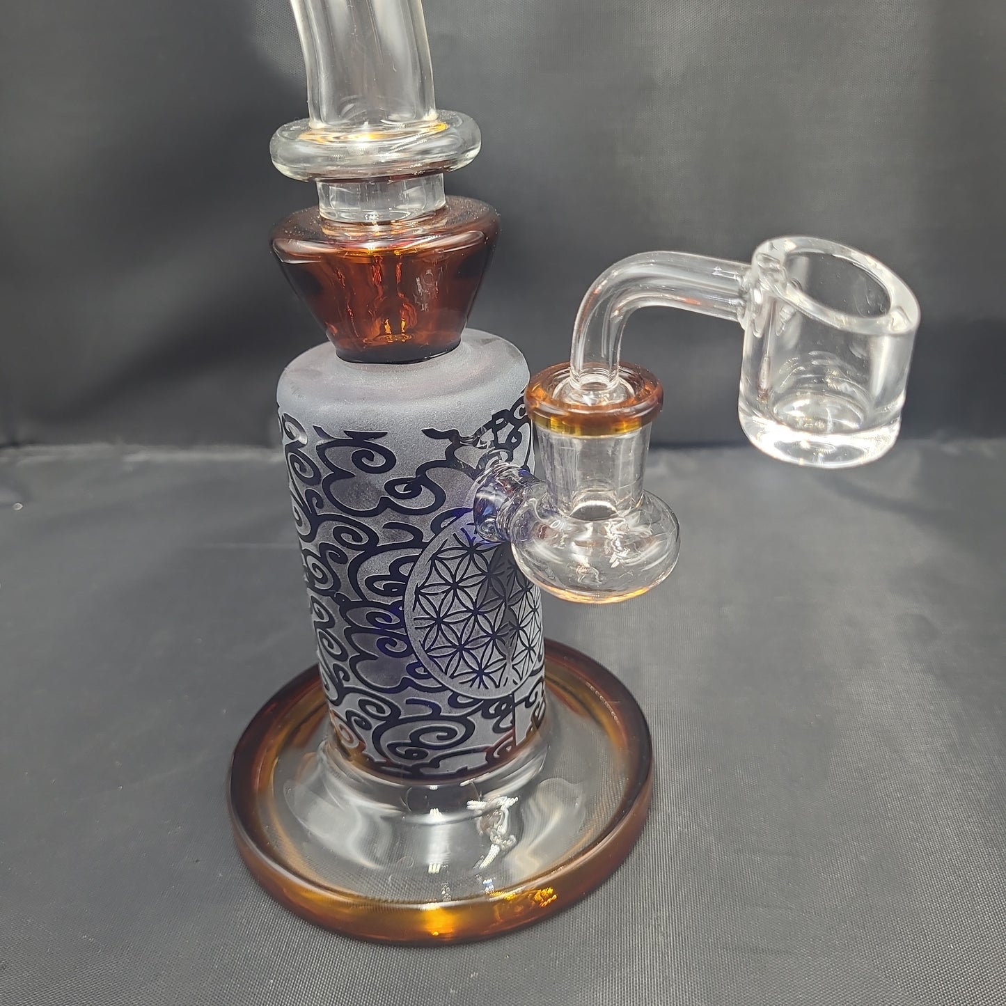 9" Etched Sacred Flower Rig