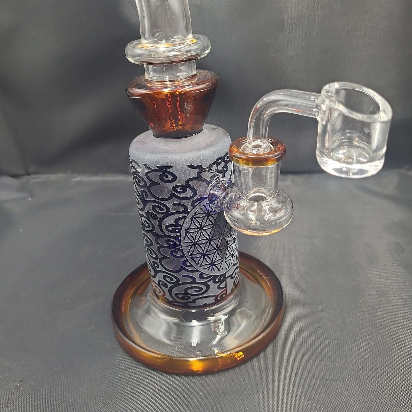 9" Etched Sacred Flower Rig