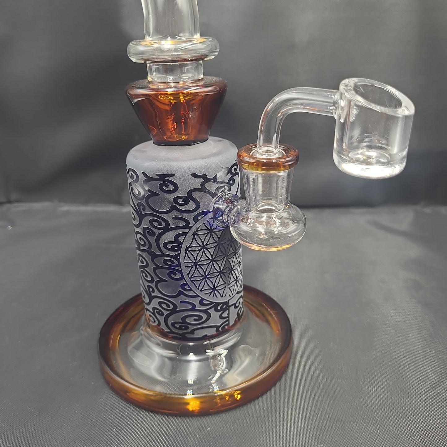9" Etched Sacred Flower Rig