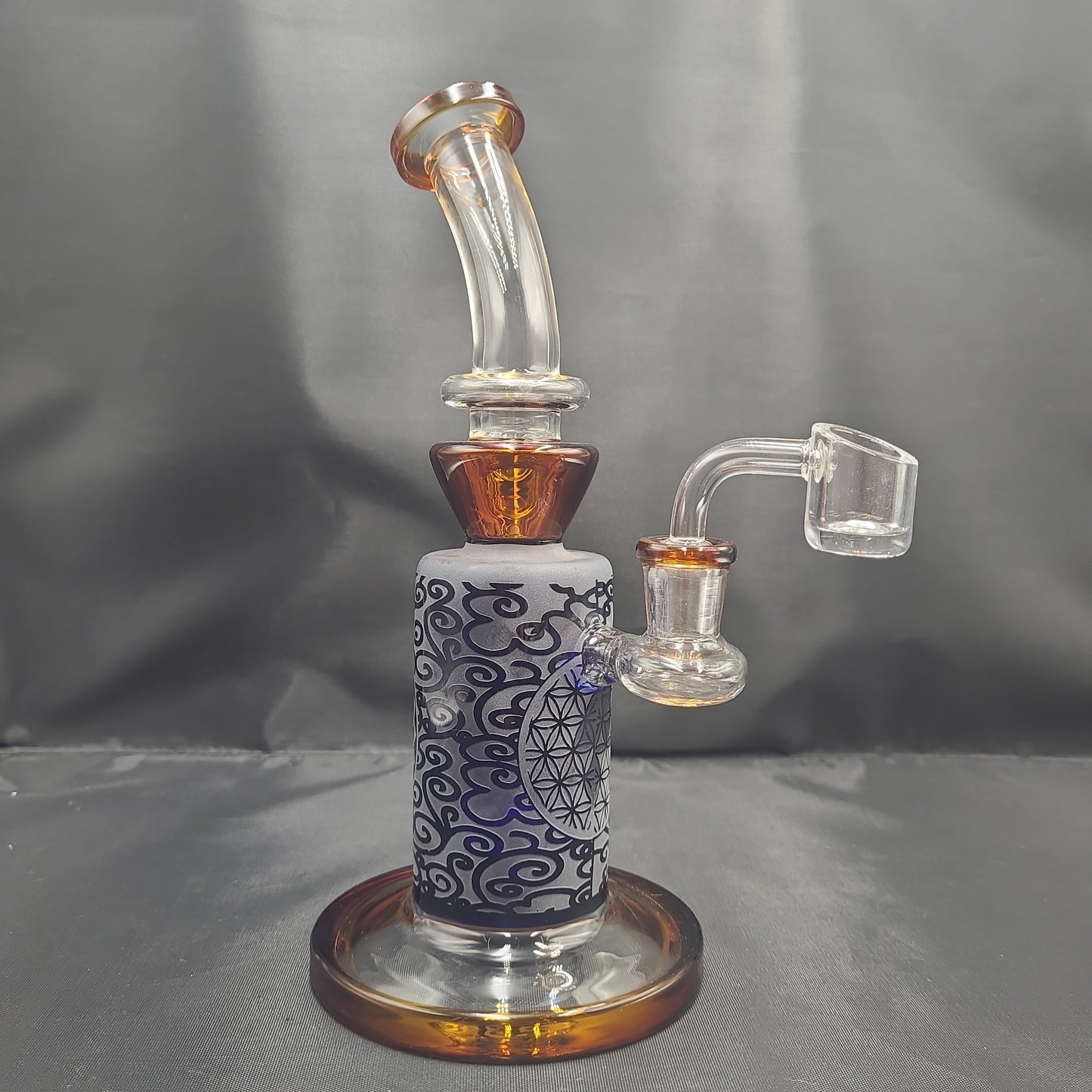 9" Etched Sacred Flower Rig