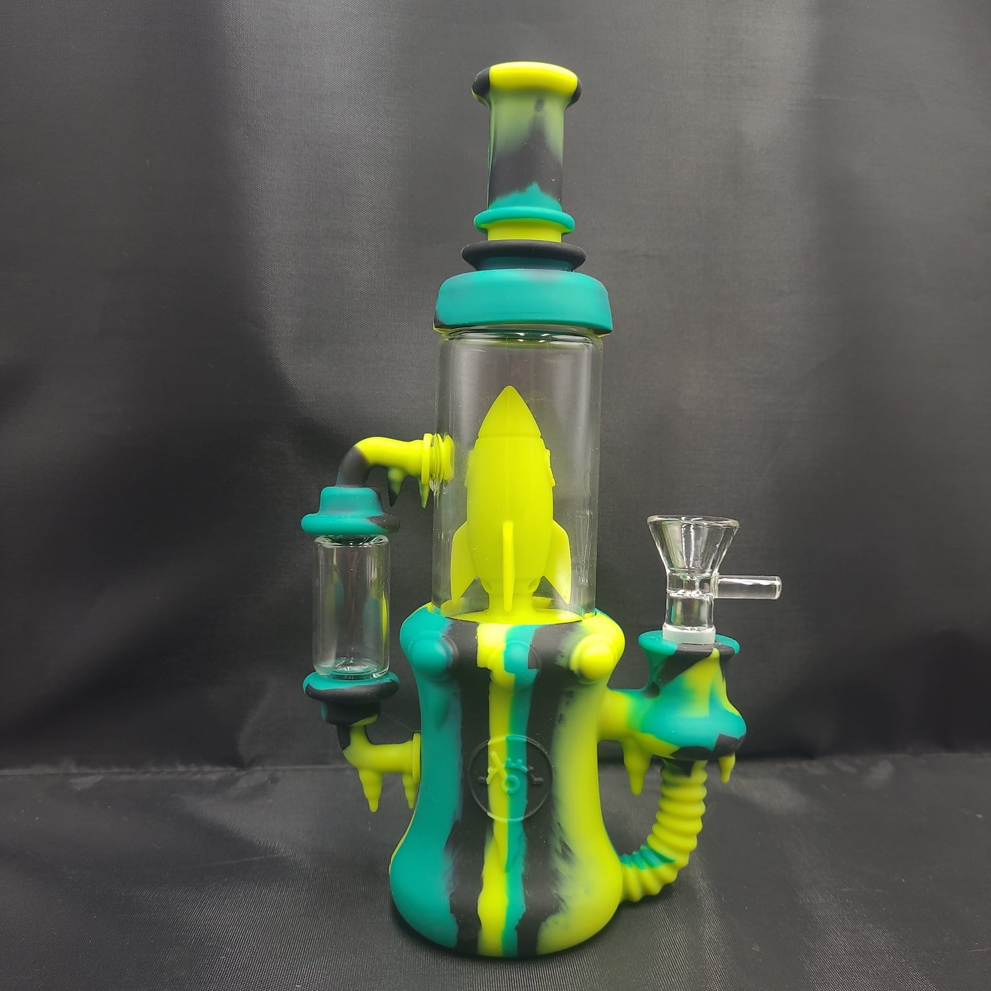 10" Silicone Drip Rocket Bong with 14mm Male Glass Bowl