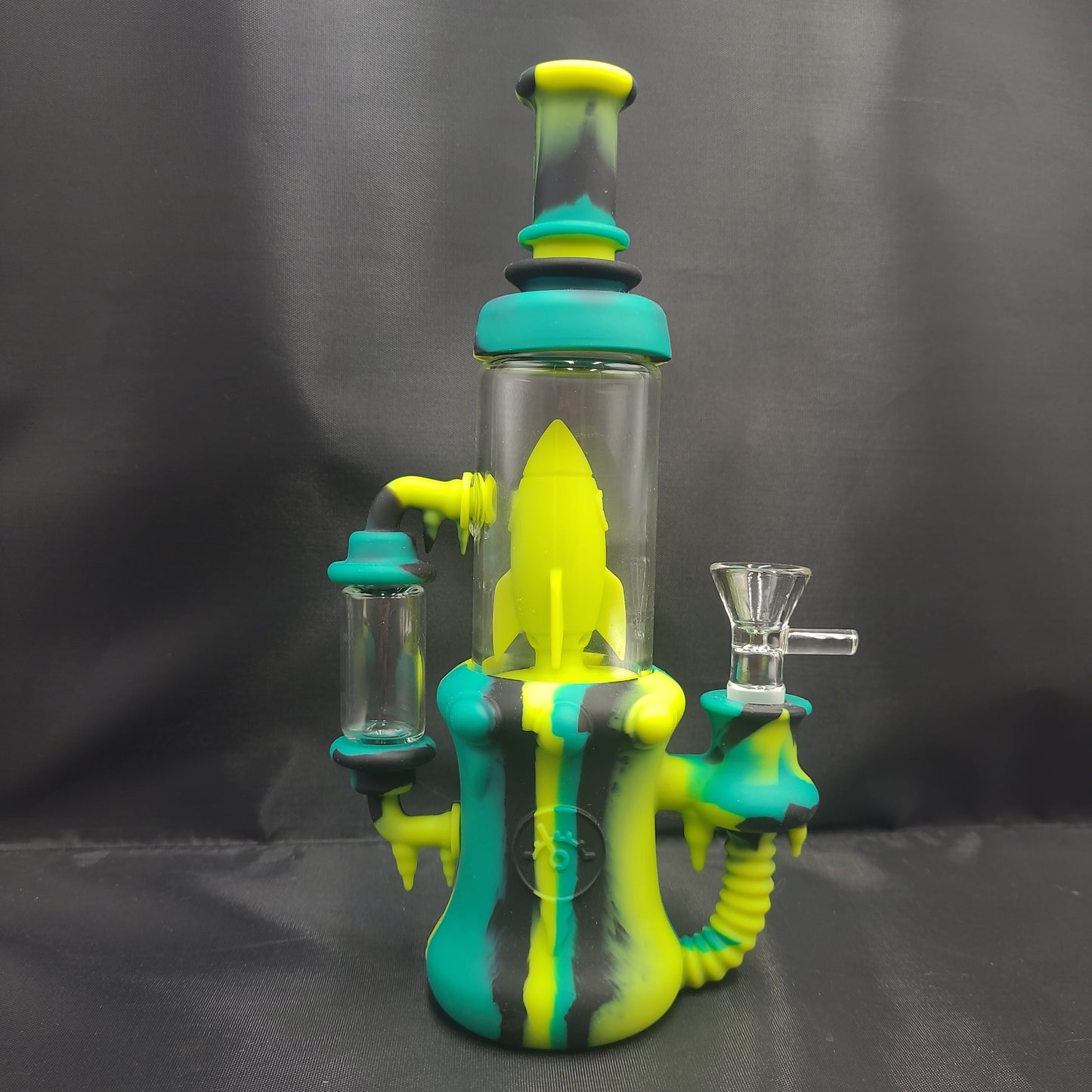 10" Silicone Drip Rocket Bong with 14mm Male Glass Bowl