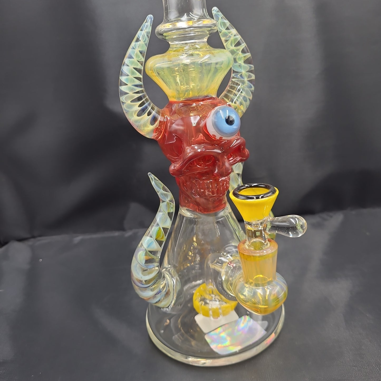 11.5" Tataoo Horned Eye Spy Skull bong