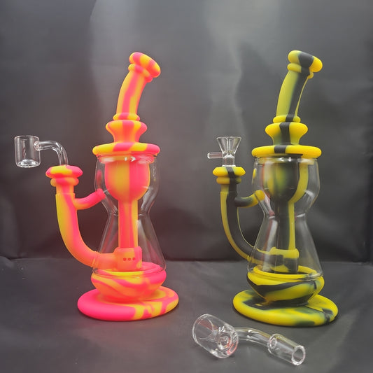 9" Hour Glass silicone bong/  rig