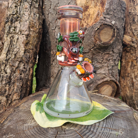 8" Empire Glassworks Renew The Red Baby Beaker