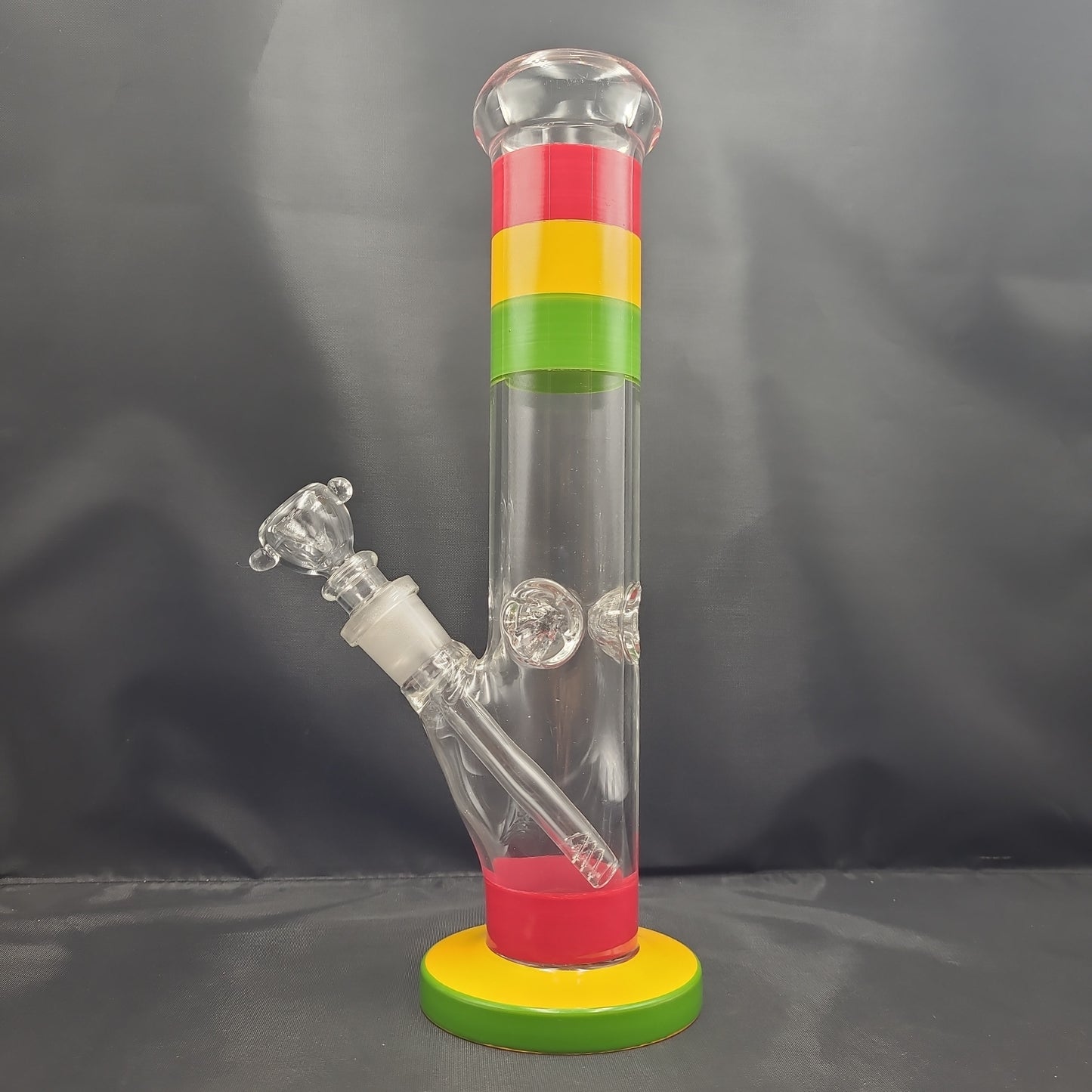 12" Double Rasta Straight Tube bong