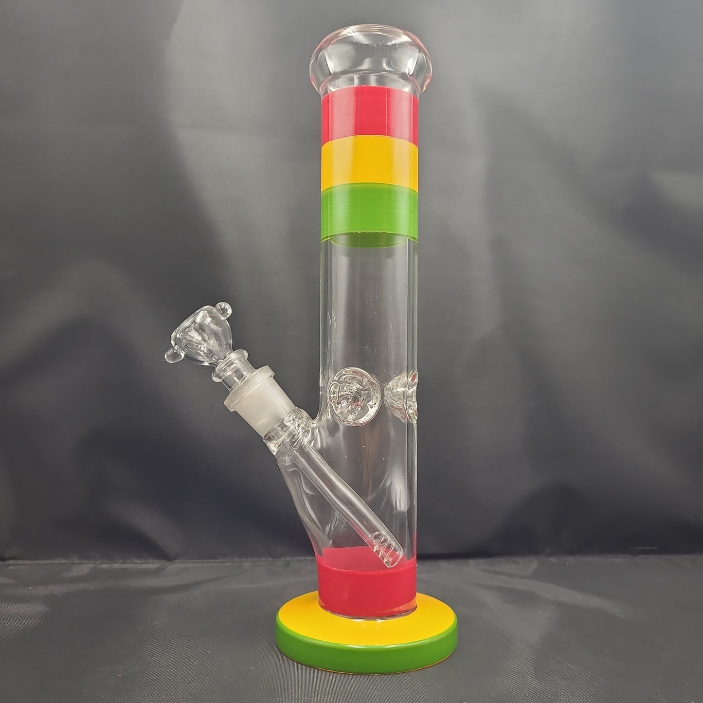 12" Double Rasta Straight Tube bong