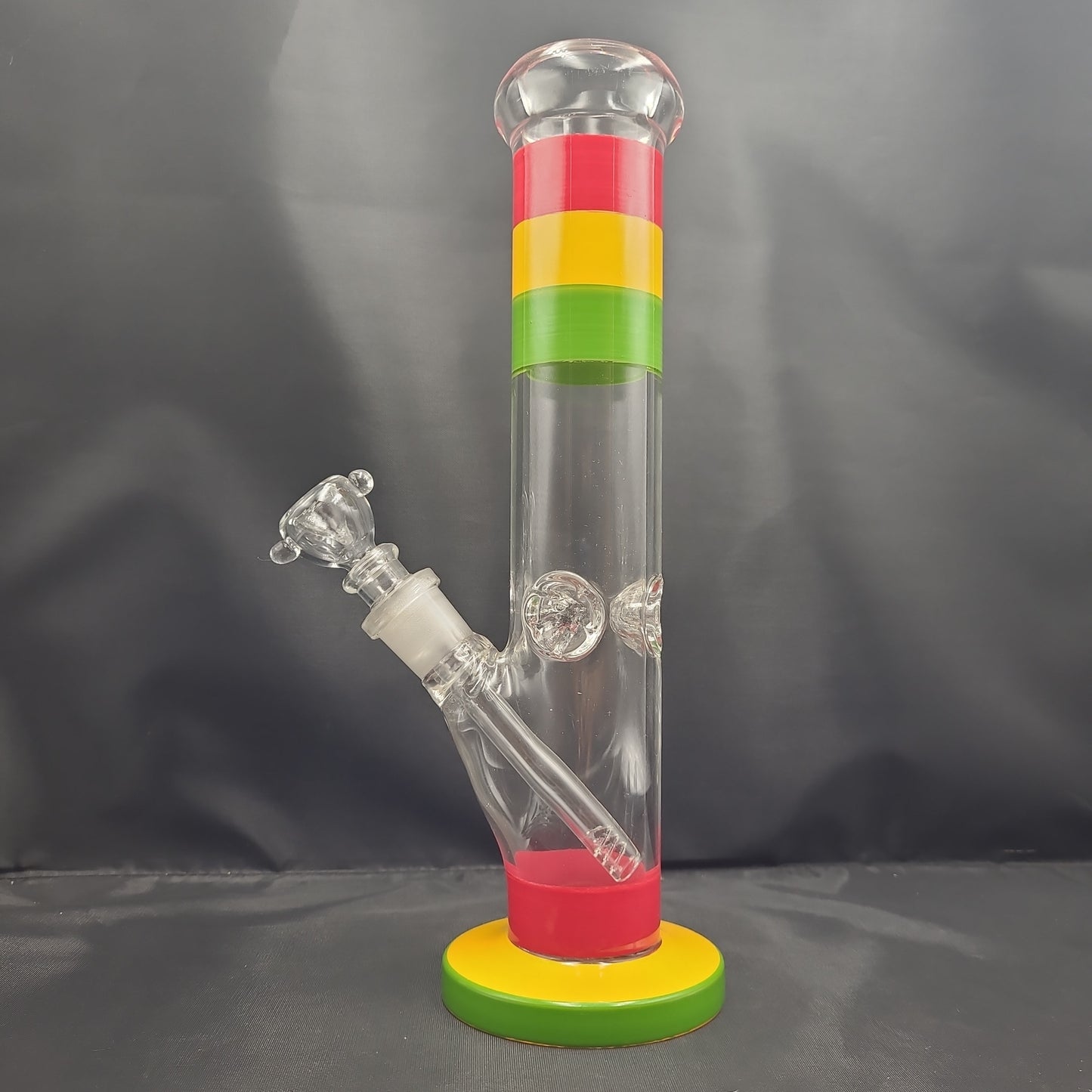 12" Double Rasta Straight Tube bong