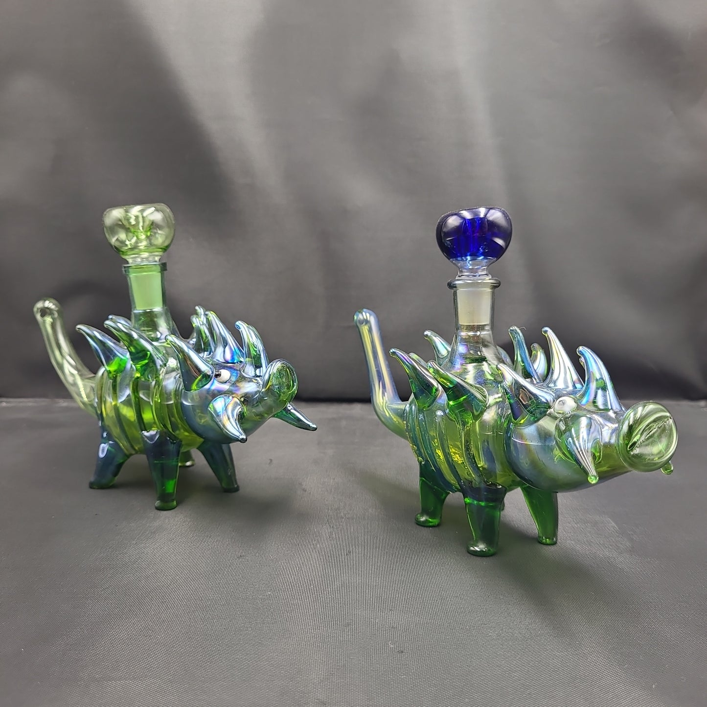 7" Spikey Metallic Warthog 14mm bowlhead pipe