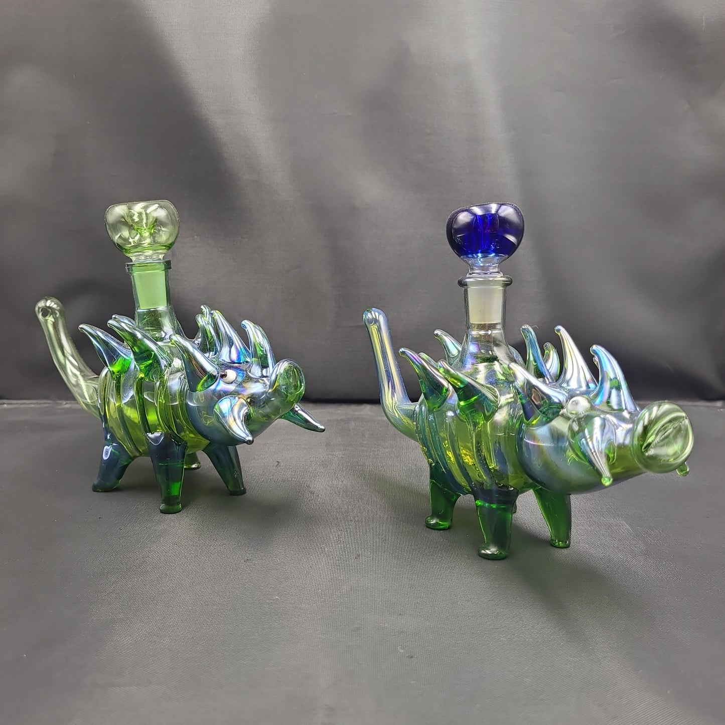 7" Spikey Metallic Warthog 14mm bowlhead pipe