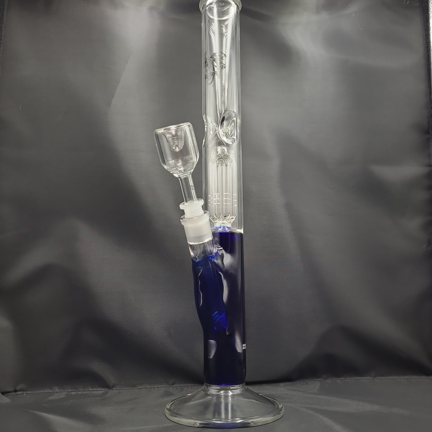 18.5" Glow Fly Tree Perc Straight Tube Bong