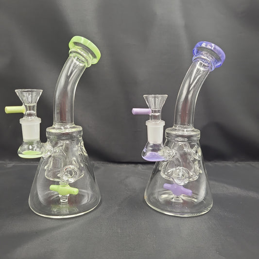 7" Propeller Holey Bent Neck Beaker