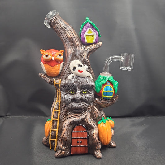 9" Haunted Treehouse Forest Glass Resin Rig