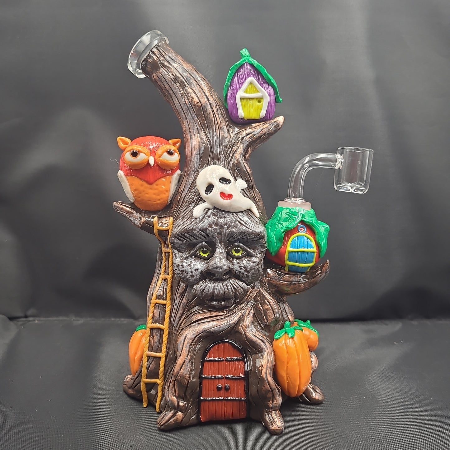 9" Haunted Treehouse Forest Glass Resin Rig