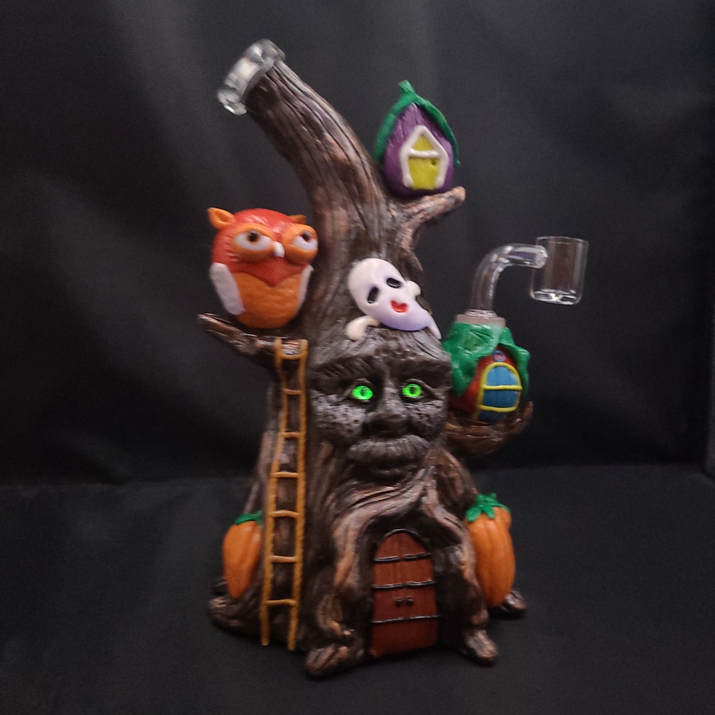 9" Haunted Treehouse Forest Glass Resin Rig