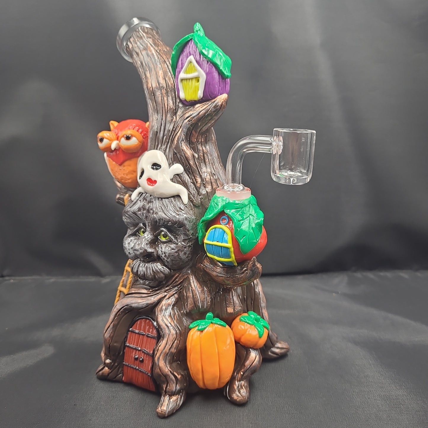 9" Haunted Treehouse Forest Glass Resin Rig