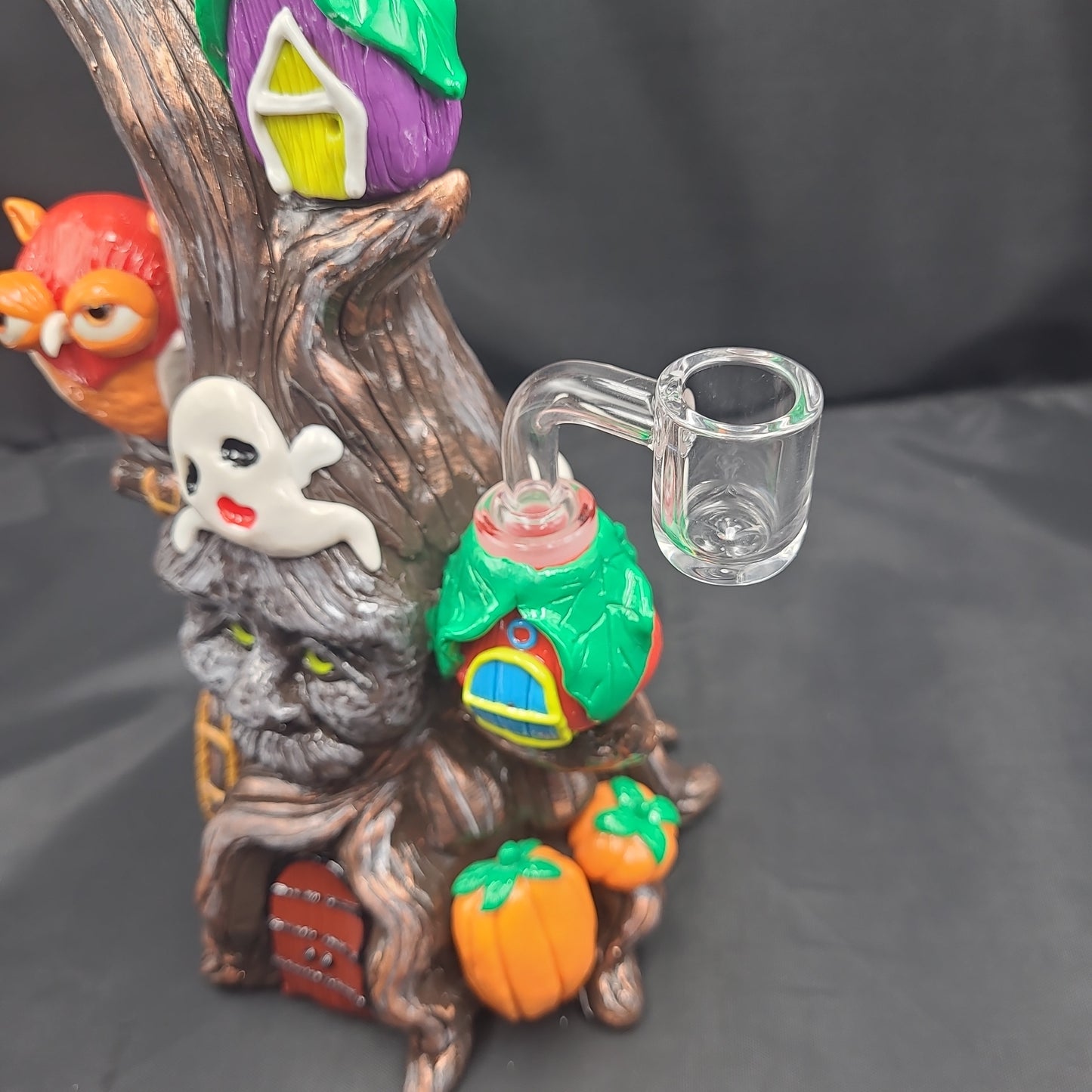 9" Haunted Treehouse Forest Glass Resin Rig