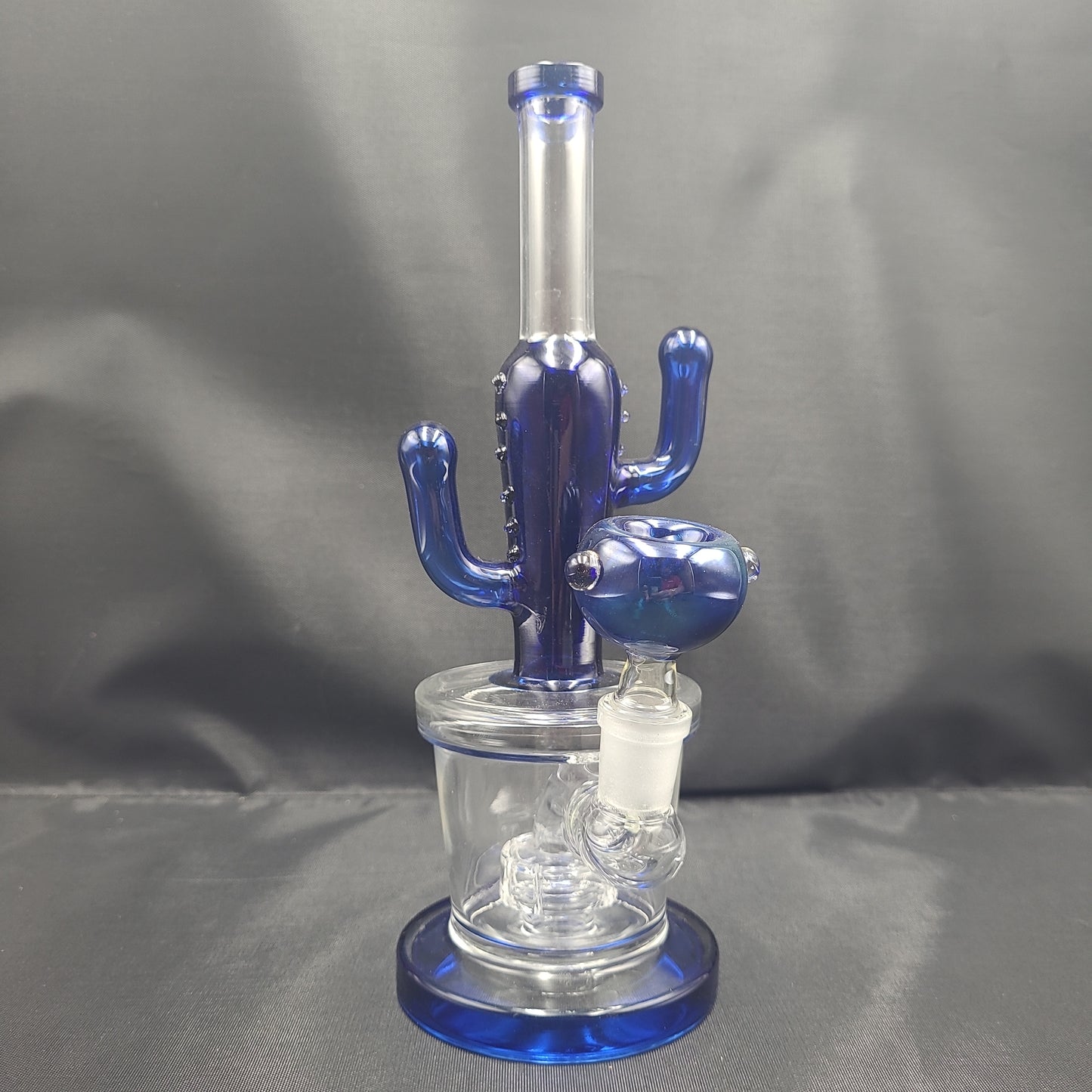 9" Blue Spikey Cactus w/ matching bowlhead