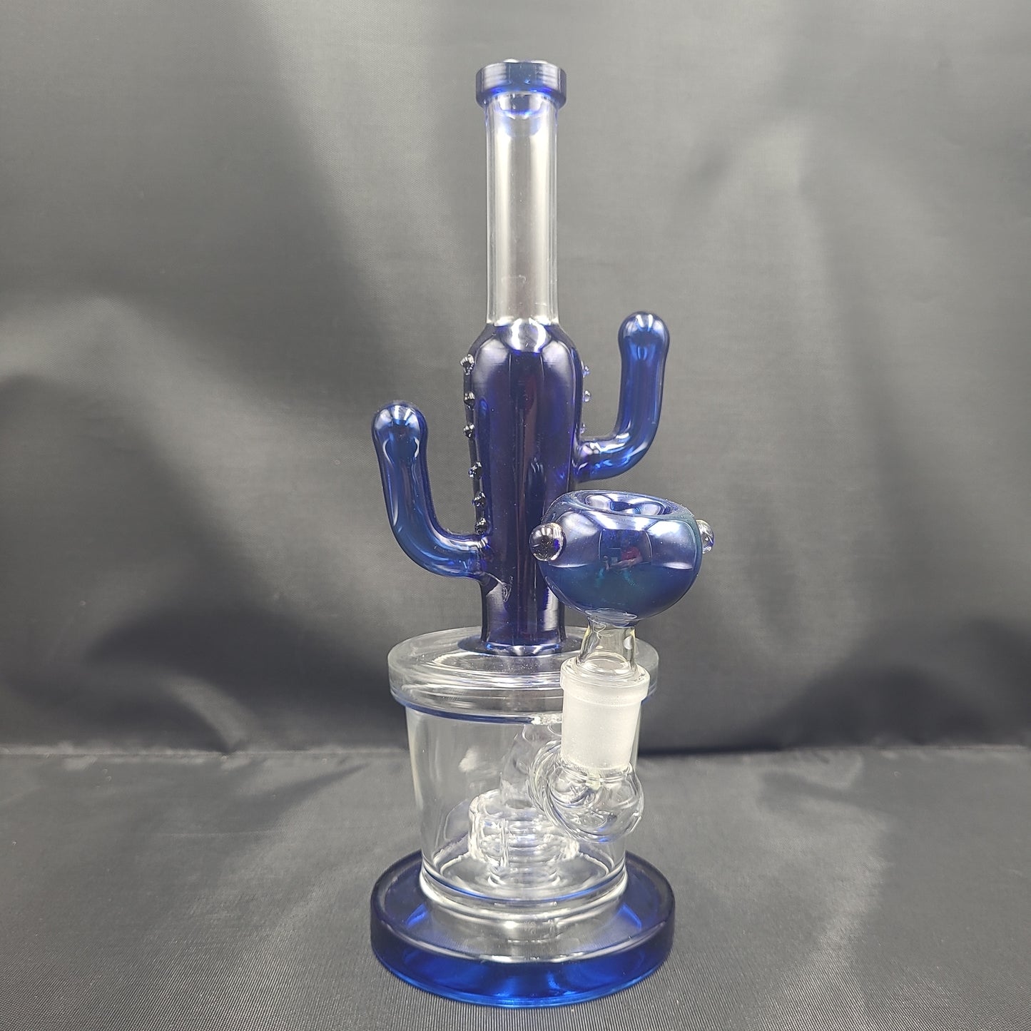 9" Blue Spikey Cactus w/ matching bowlhead