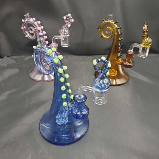 7" Octupus Dab Rig Bubble Cap set