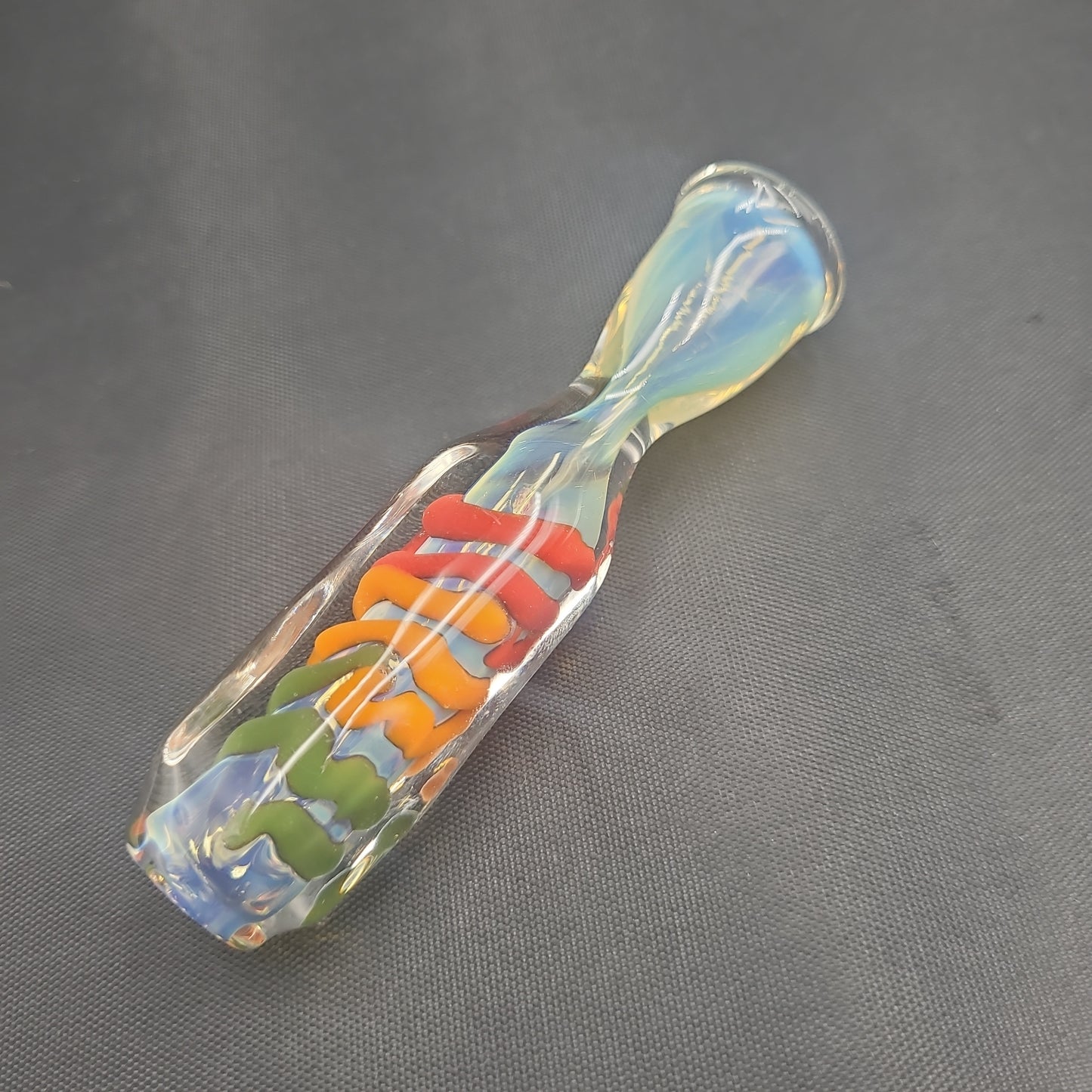 3.5" Rasta Ribbon Glass Chillum