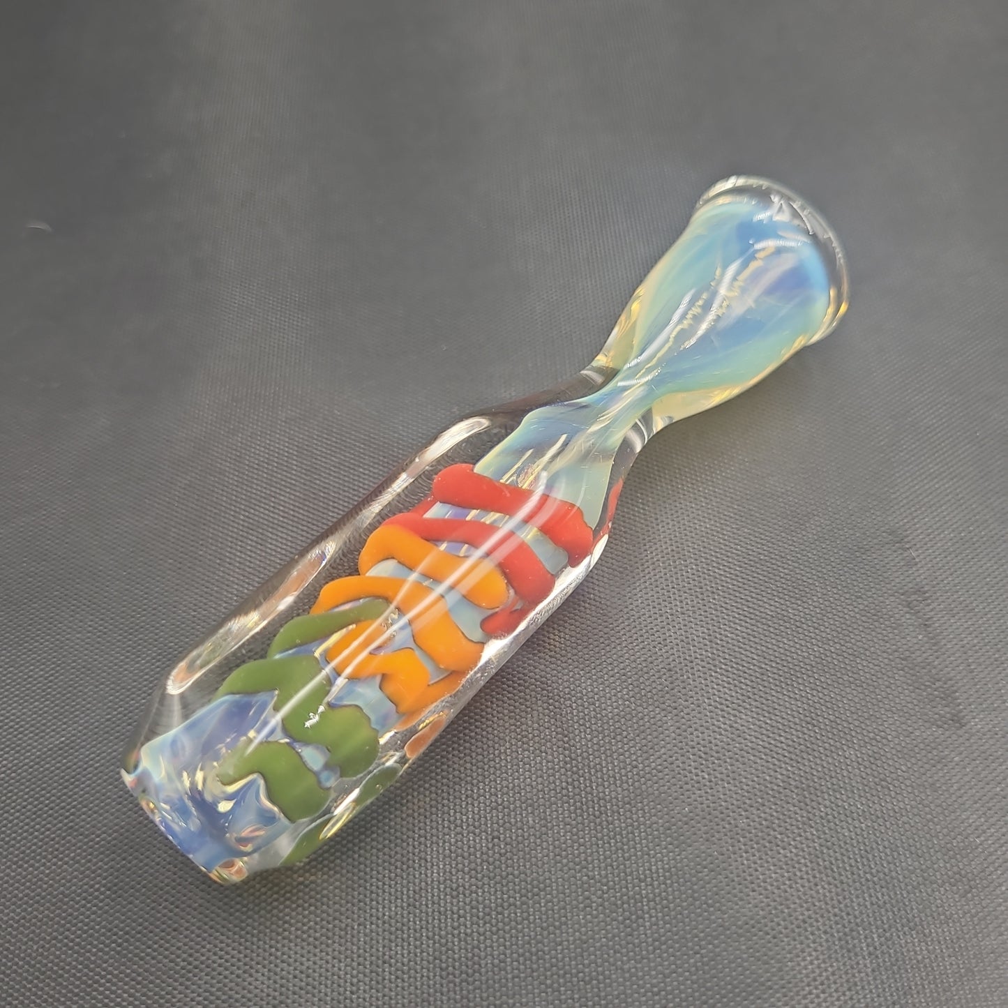 3.5" Rasta Ribbon Glass Chillum