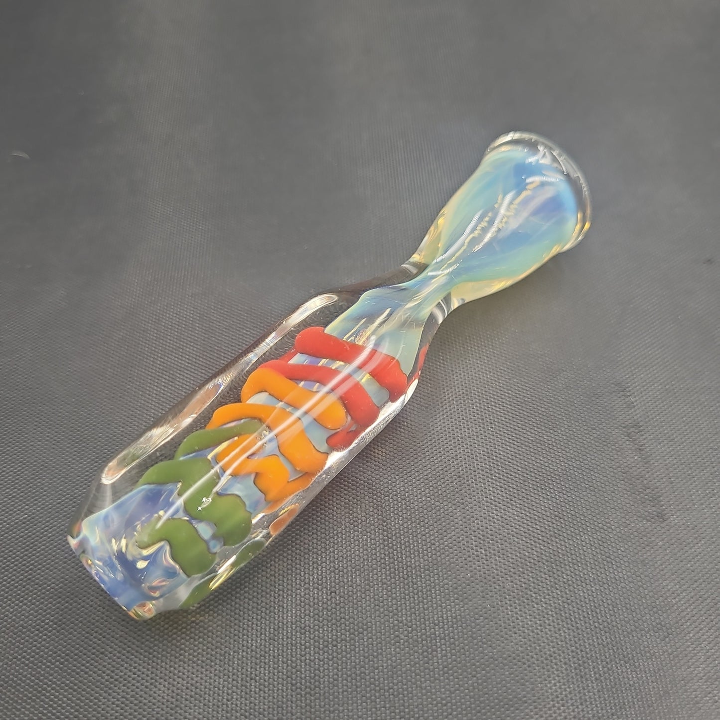 3.5" Rasta Ribbon Glass Chillum