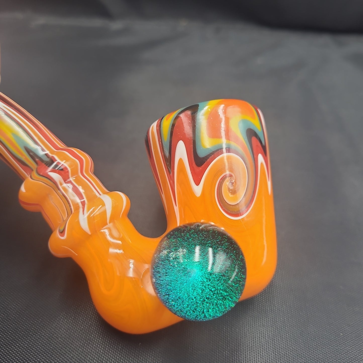 4.5" Wig Wag Dichro Marble Sherlock Glass Pipe