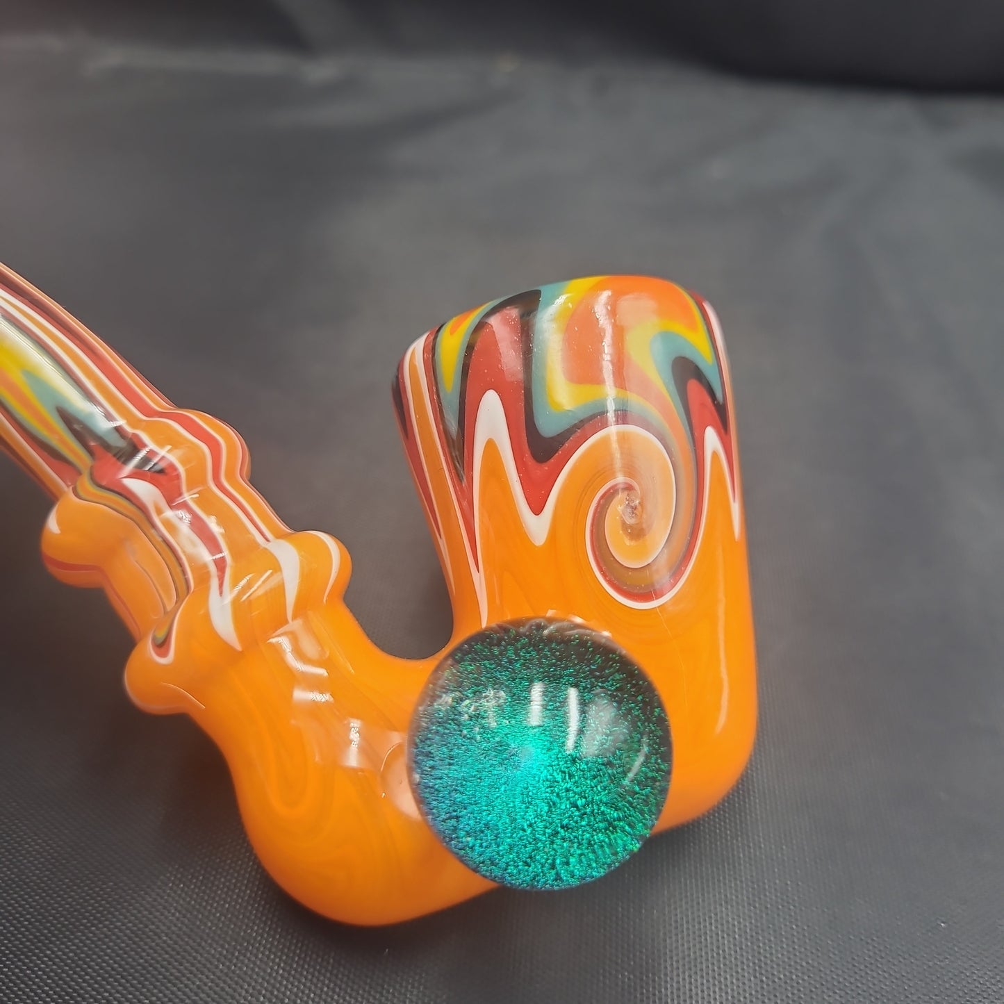 4.5" Wig Wag Dichro Marble Sherlock Glass Pipe