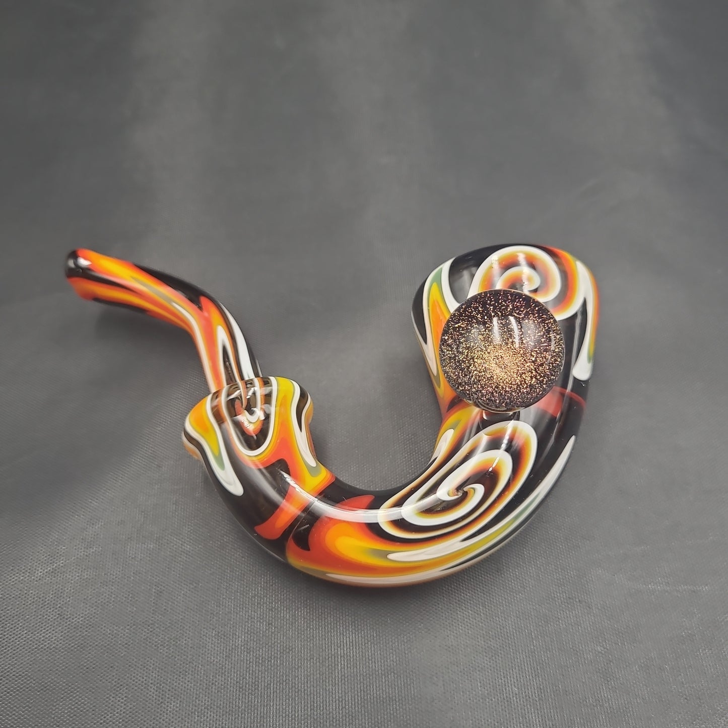 5" Trippy Wig Wag Marble Dichro Sherlock pipe