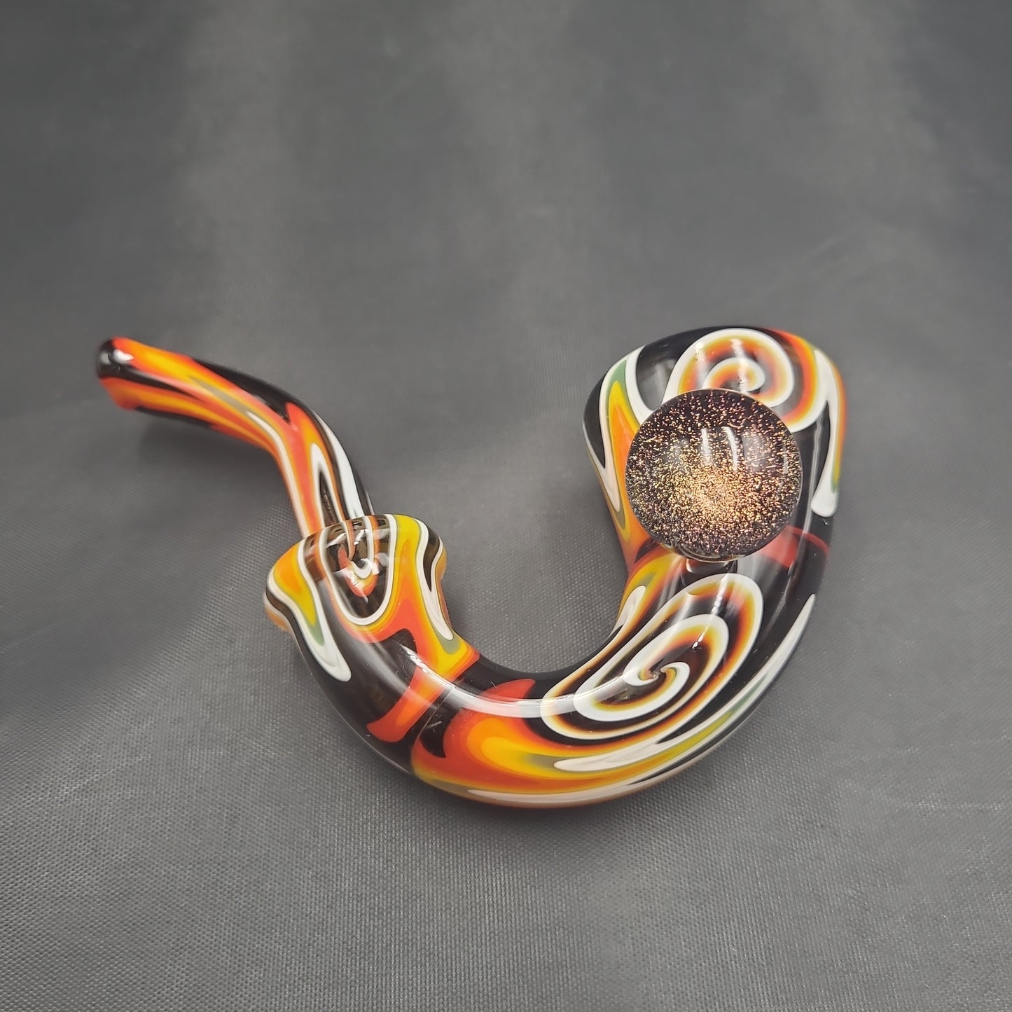 5" Trippy Wig Wag Marble Dichro Sherlock pipe