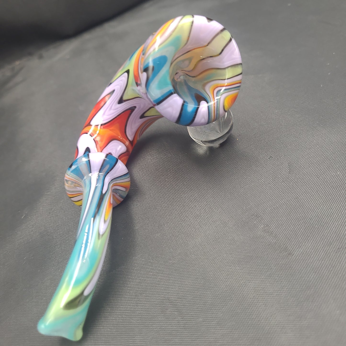 5" Trippy Wig Wag Marble Dichro Sherlock pipe