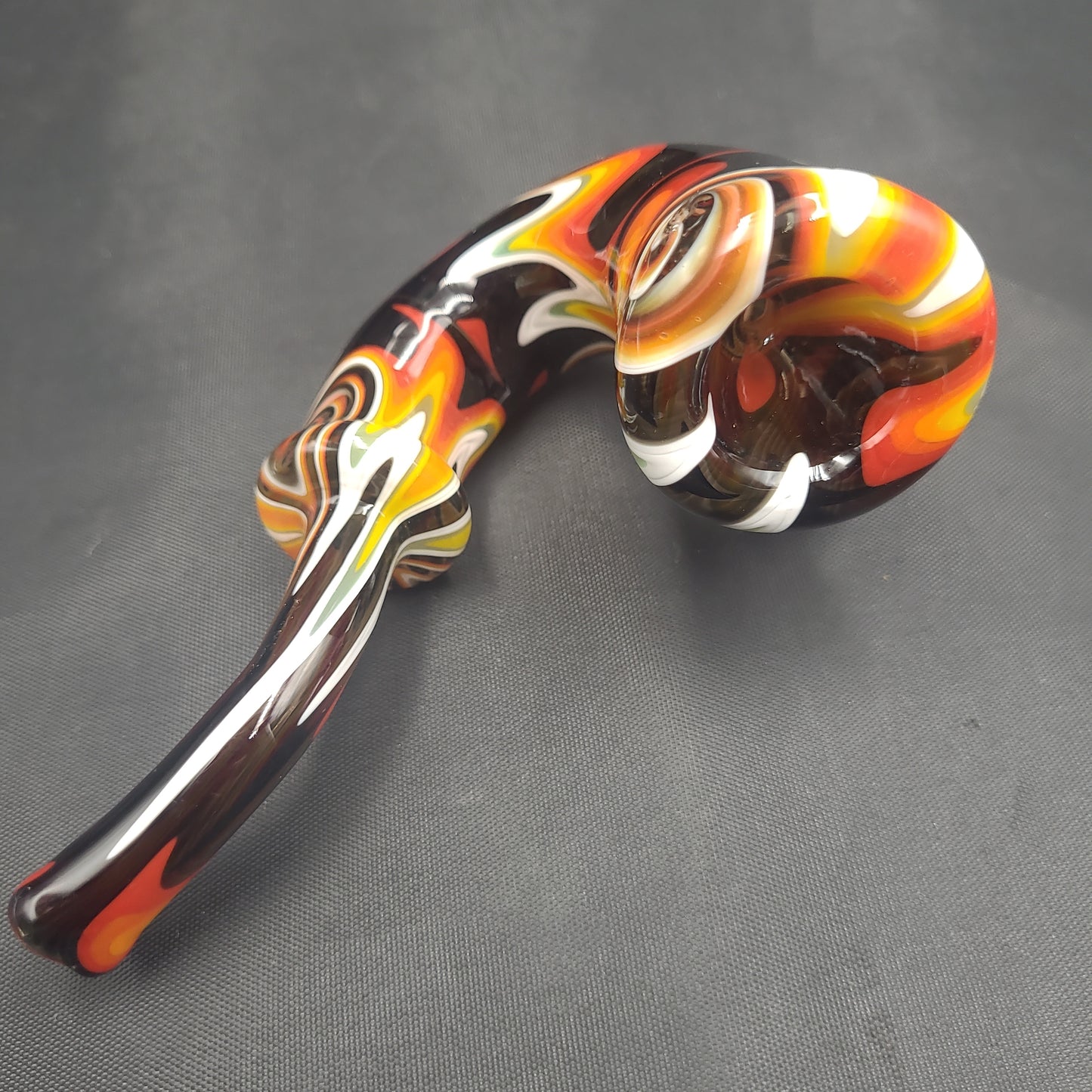 5" Trippy Wig Wag Marble Dichro Sherlock pipe