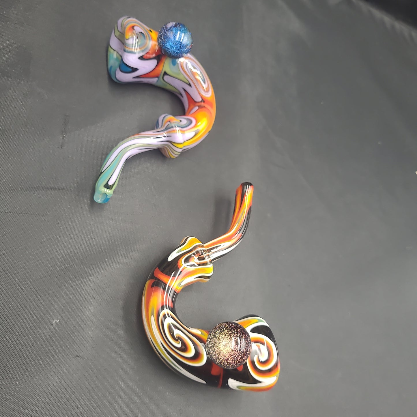 5" Trippy Wig Wag Marble Dichro Sherlock pipe