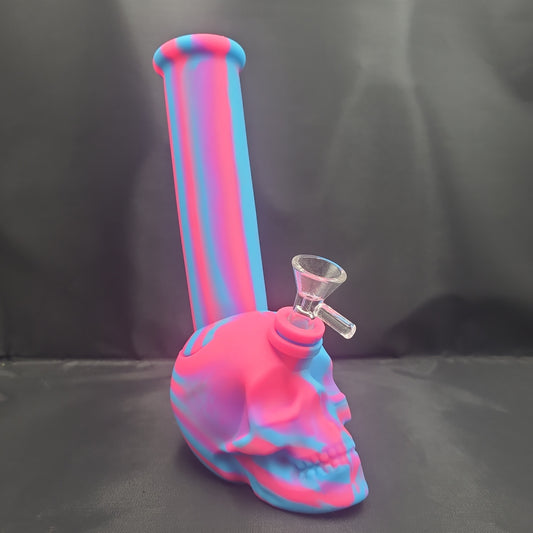9" Silicone Skull Water Pipe Beaker