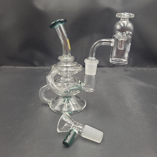 6" Hybird Recycler [14mm Banger Bubble Cap / Bowl Set Rig water pipe ]