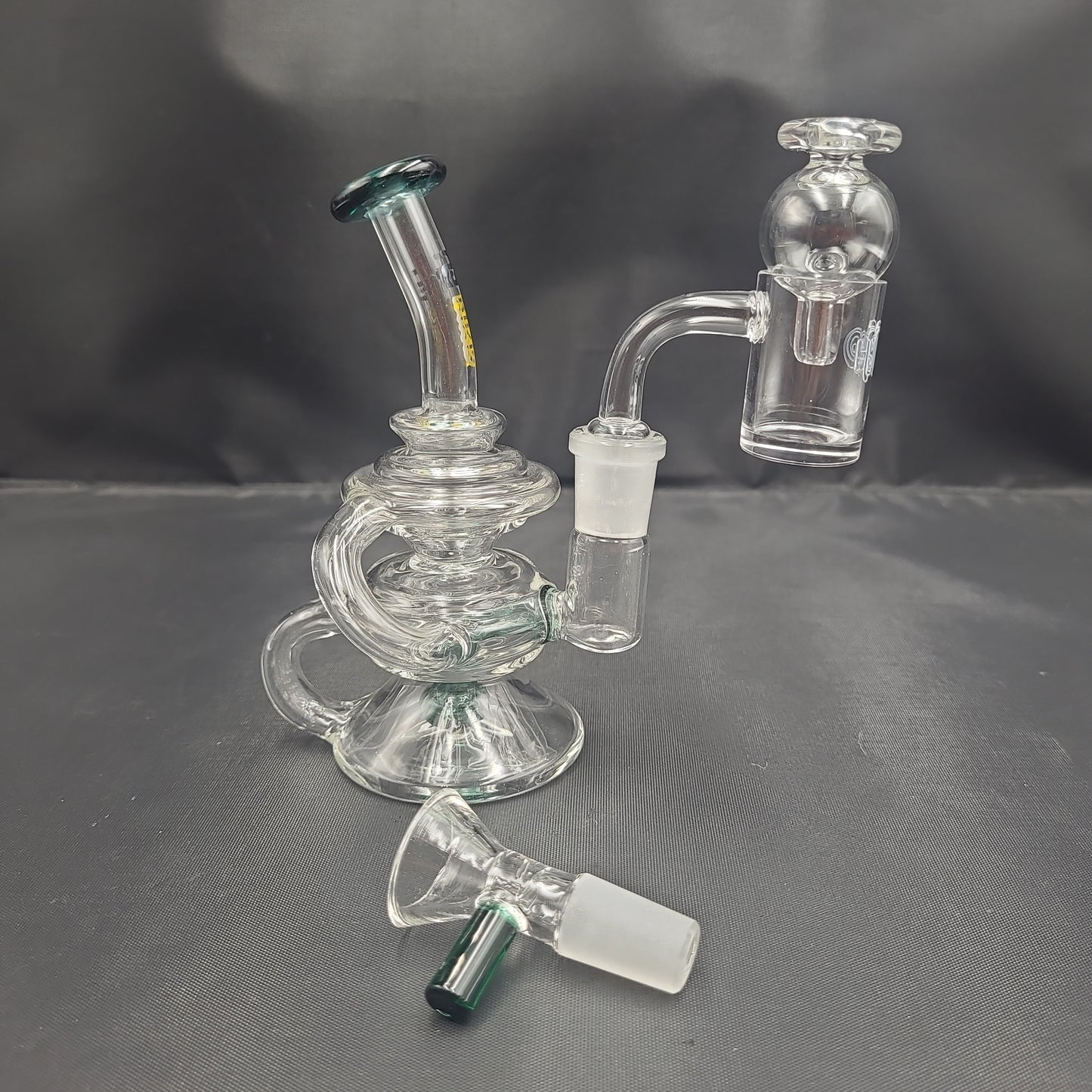 6" Hybird Recycler [14mm Banger Bubble Cap / Bowl Set Rig water pipe ]