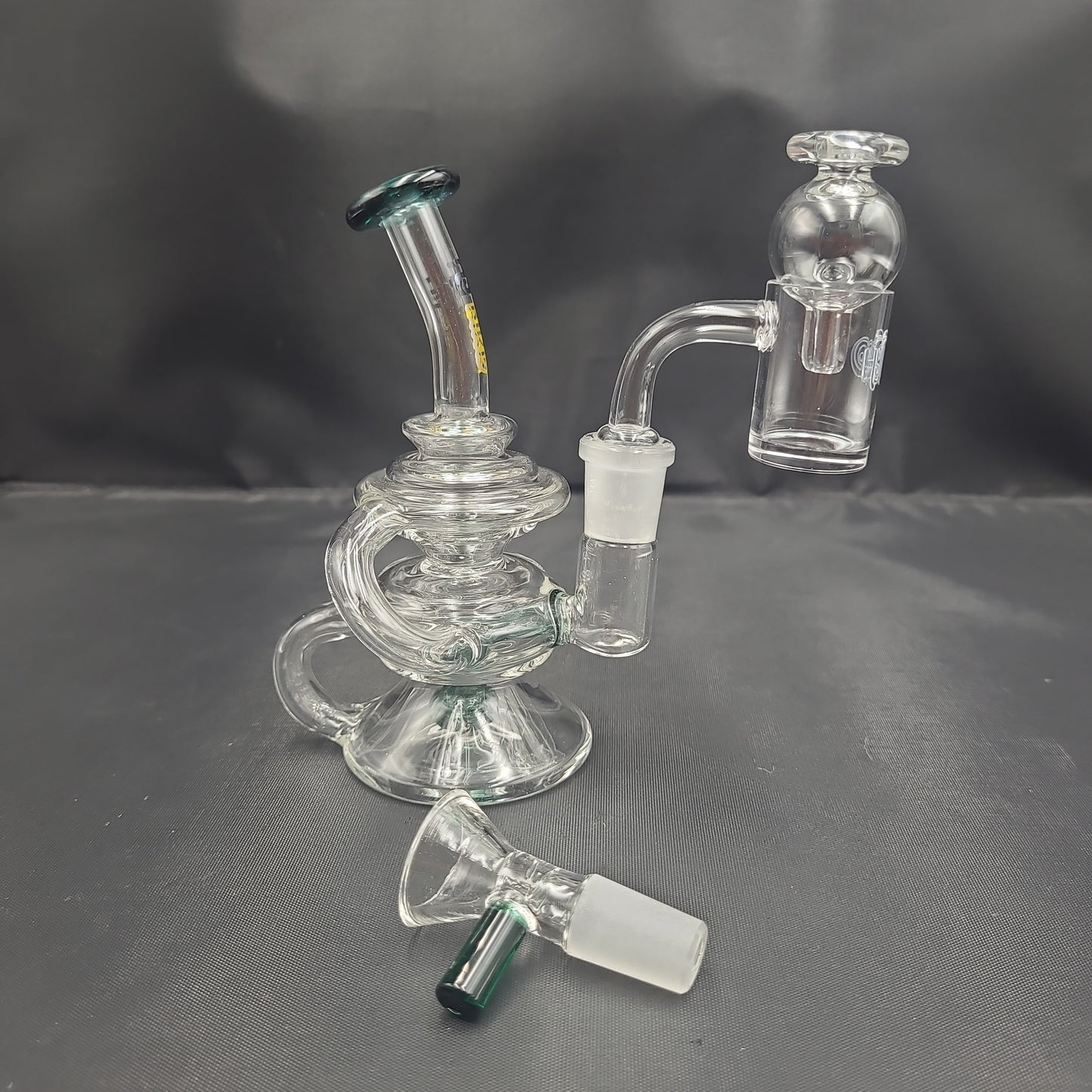 6" Hybird Recycler [14mm Banger Bubble Cap / Bowl Set Rig water pipe ]