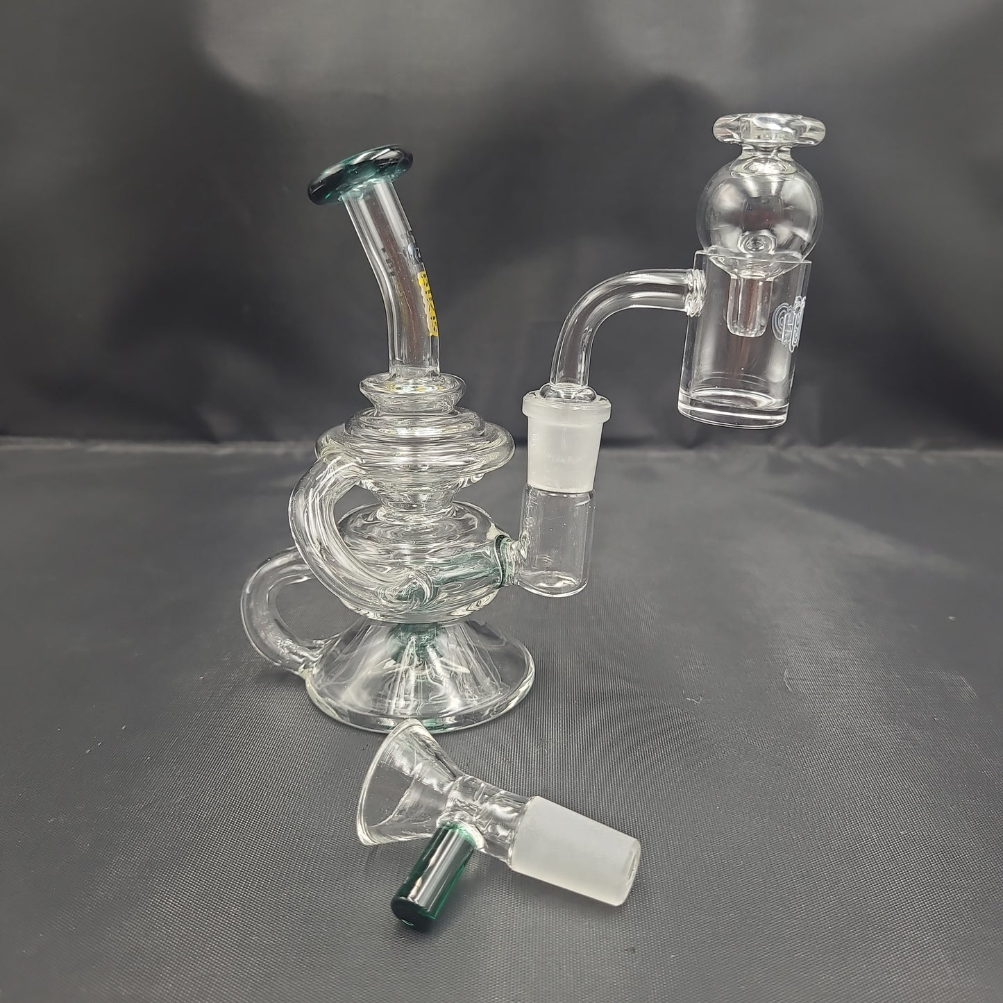 6" Hybird Recycler [14mm Banger Bubble Cap / Bowl Set Rig water pipe ]