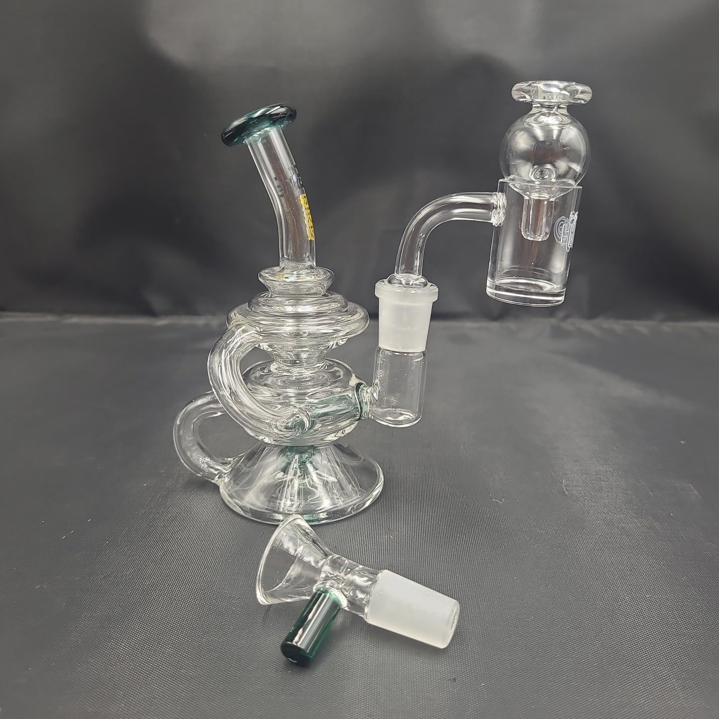 6" Hybird Recycler [14mm Banger Bubble Cap / Bowl Set Rig water pipe ]