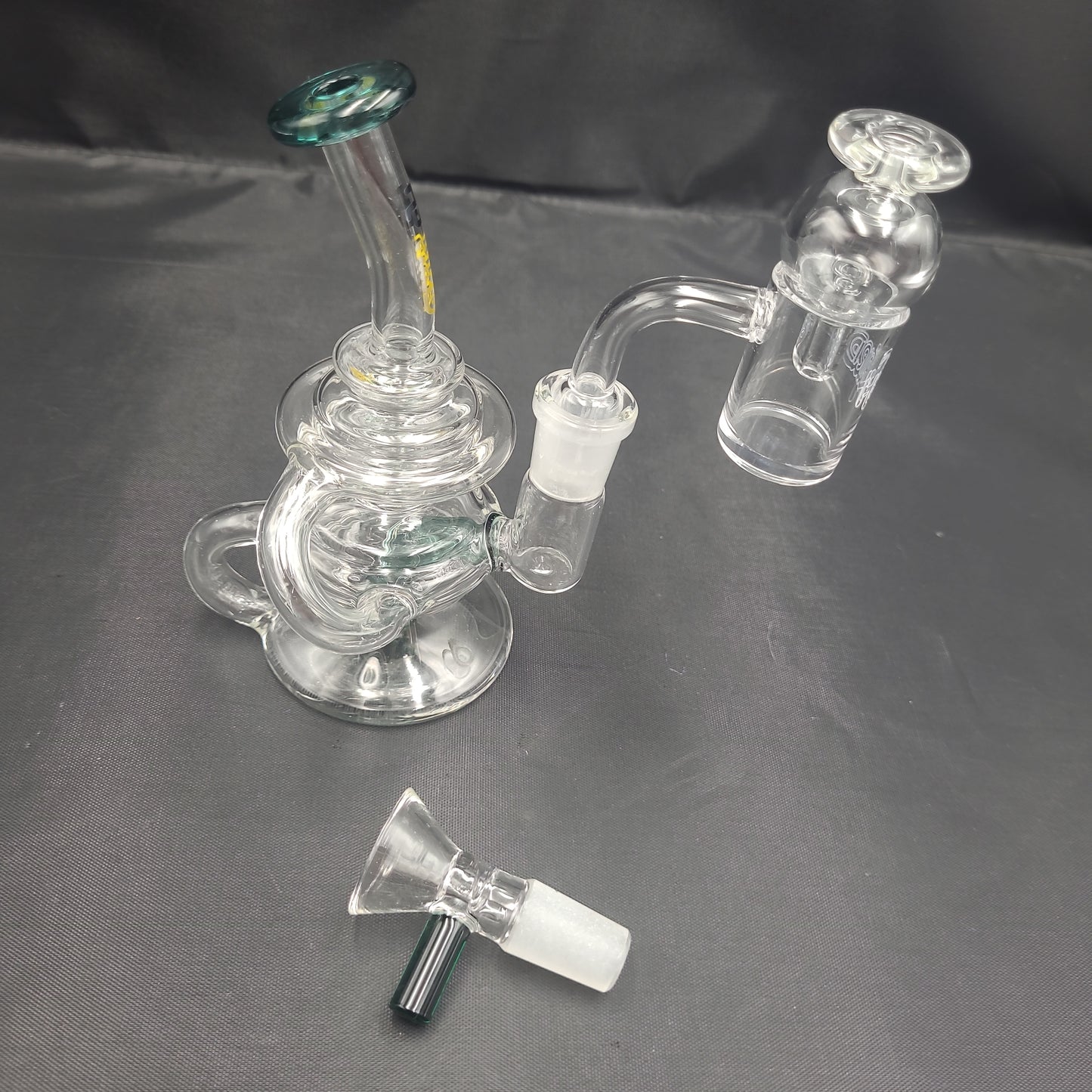 6" Hybird Recycler [14mm Banger Bubble Cap / Bowl Set Rig water pipe ]