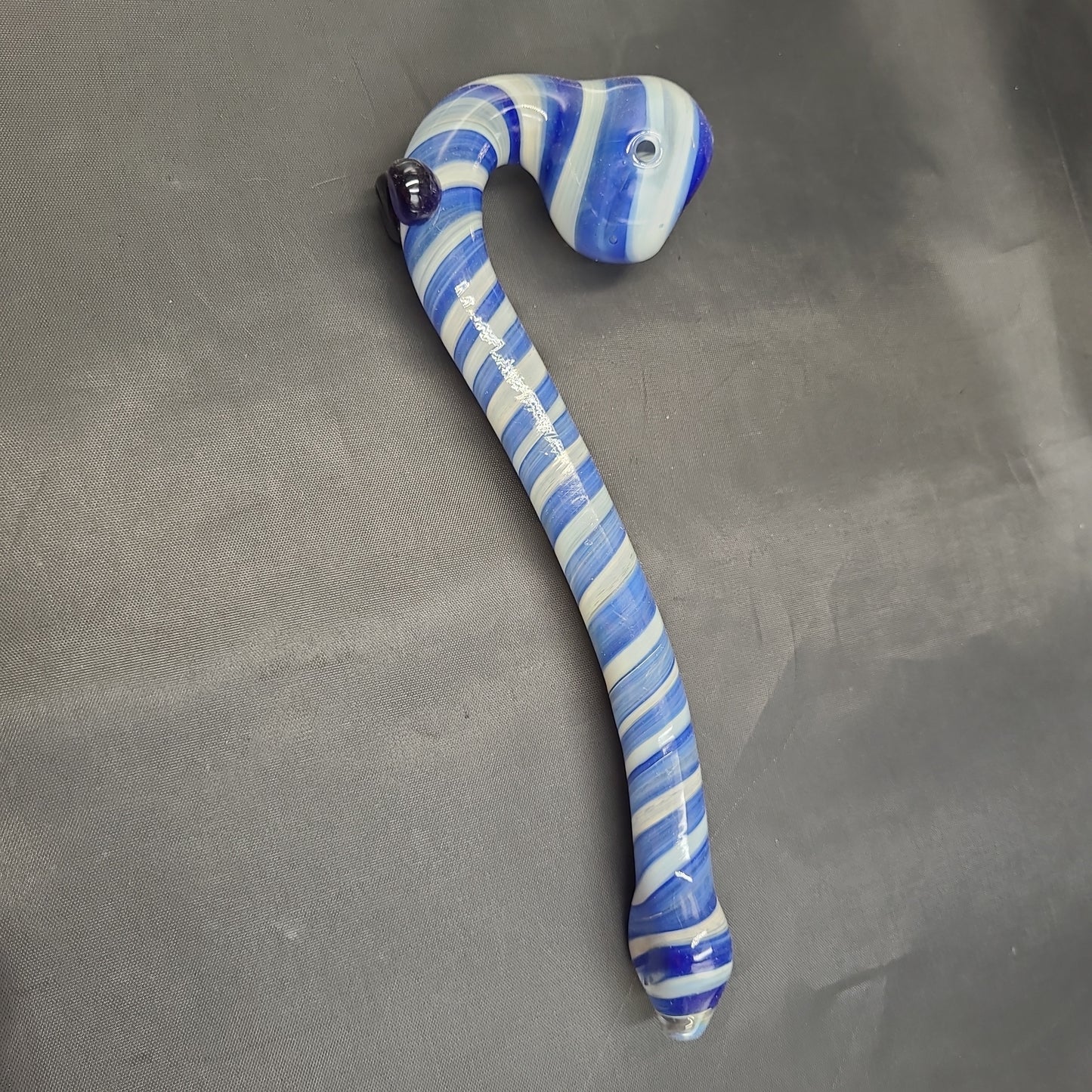 12" Blueberry Marble Twist Sherlock pipe